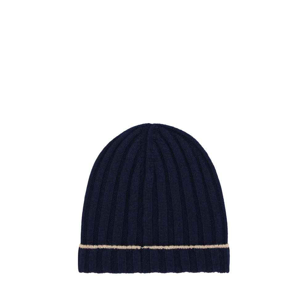 Brunello Cucinelli Blue Cashmere Beanie