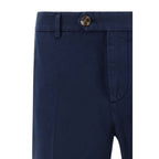 Brunello Cucinelli Blue Cotton Casual Pants