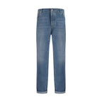Brunello Cucinelli Blue Cotton Straight-Leg Jeans