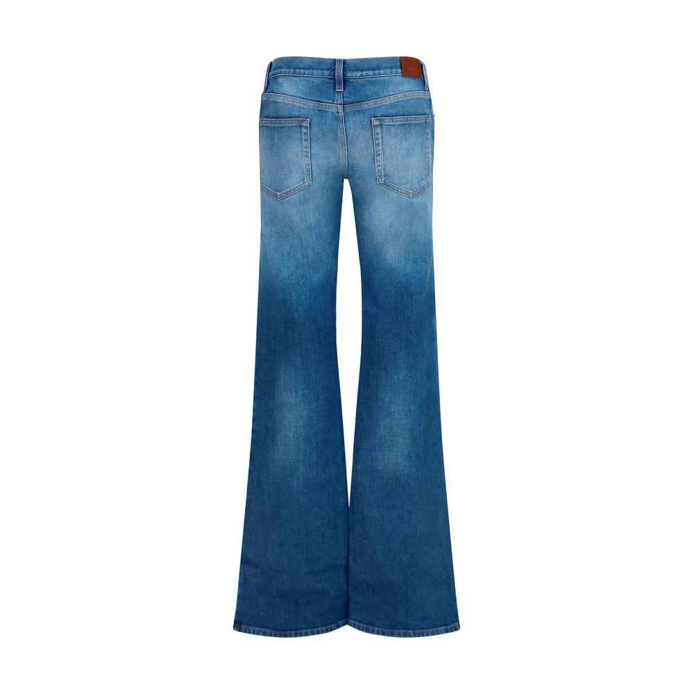 Gucci Blue Cotton Flared Jeans