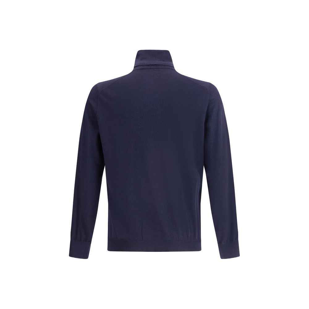 Brunello Cucinelli Blue Wool Oves Aries Turtleneck