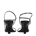 The Row Black Leather Stiletto Heel Sandals