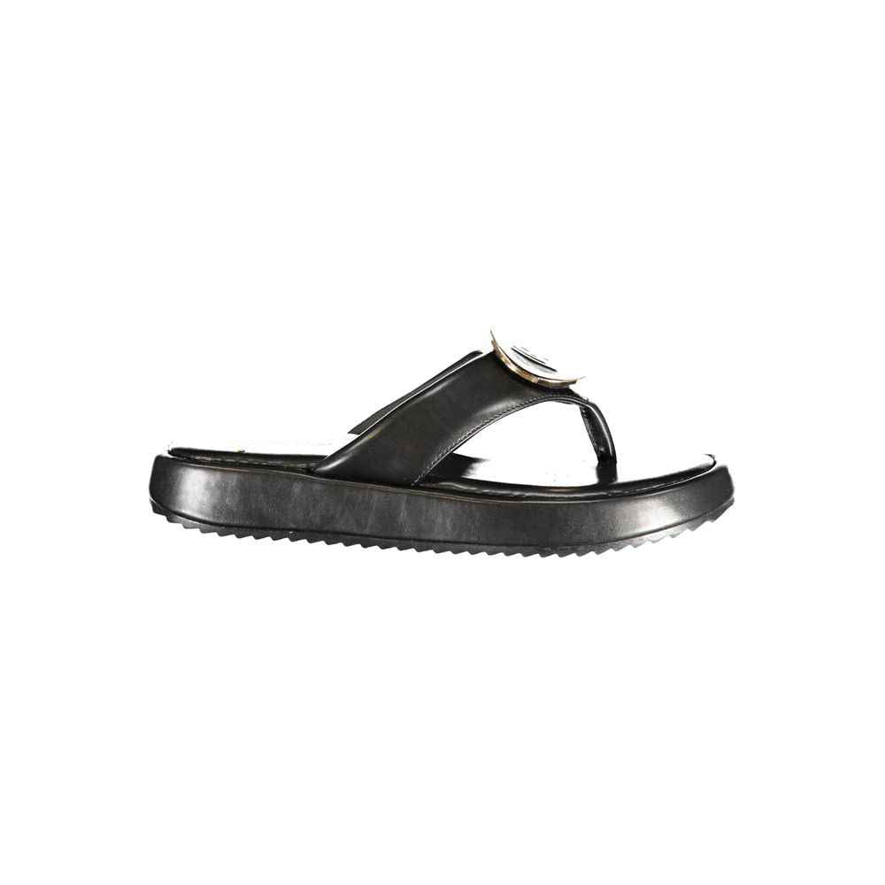 Laura Biagiotti Black Polyurethane Women's Sandal