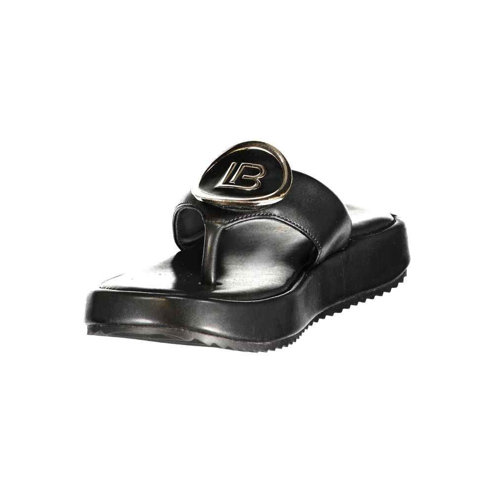 Laura Biagiotti Black Polyurethane Women's Sandal