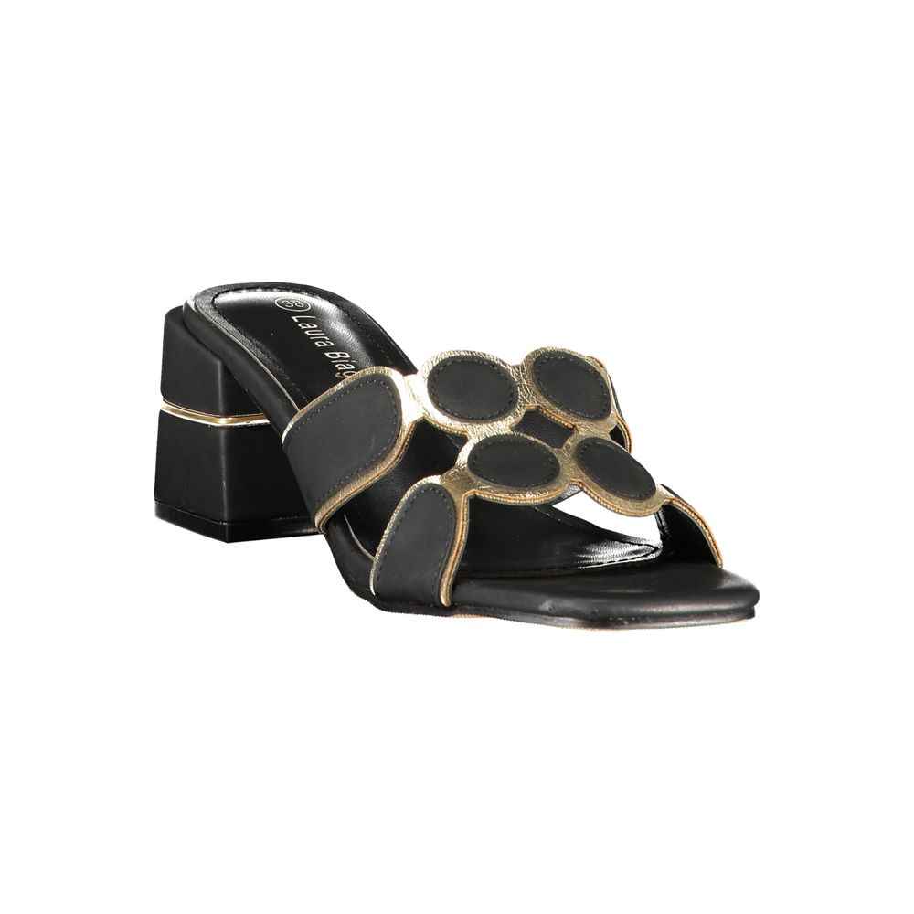 Laura Biagiotti Black Polyethylene Platform Sandals