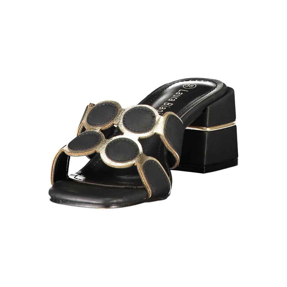 Laura Biagiotti Black Polyethylene Platform Sandals