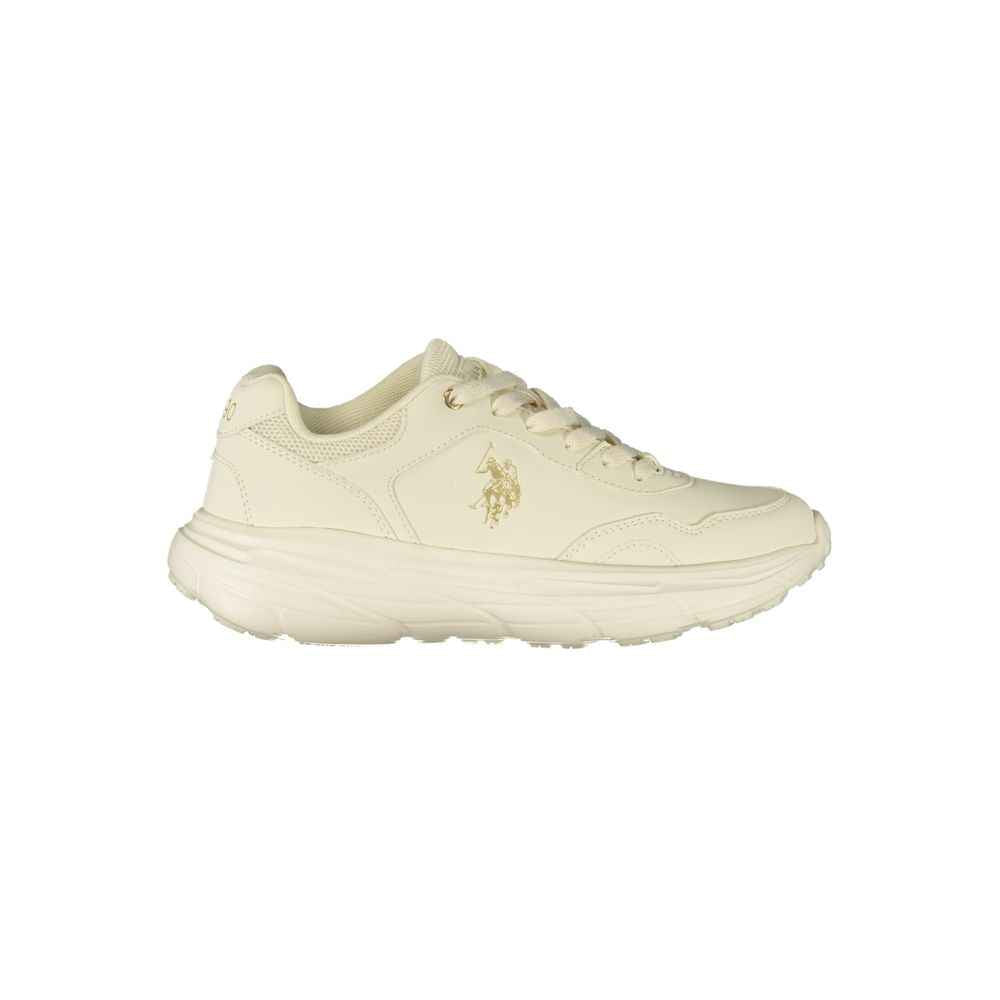 U.S. POLO ASSN. White Polyester Athletic Sneakers
