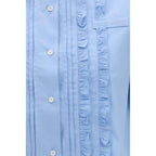 Miu Miu Blue Cotton Shortsleeve Shirt
