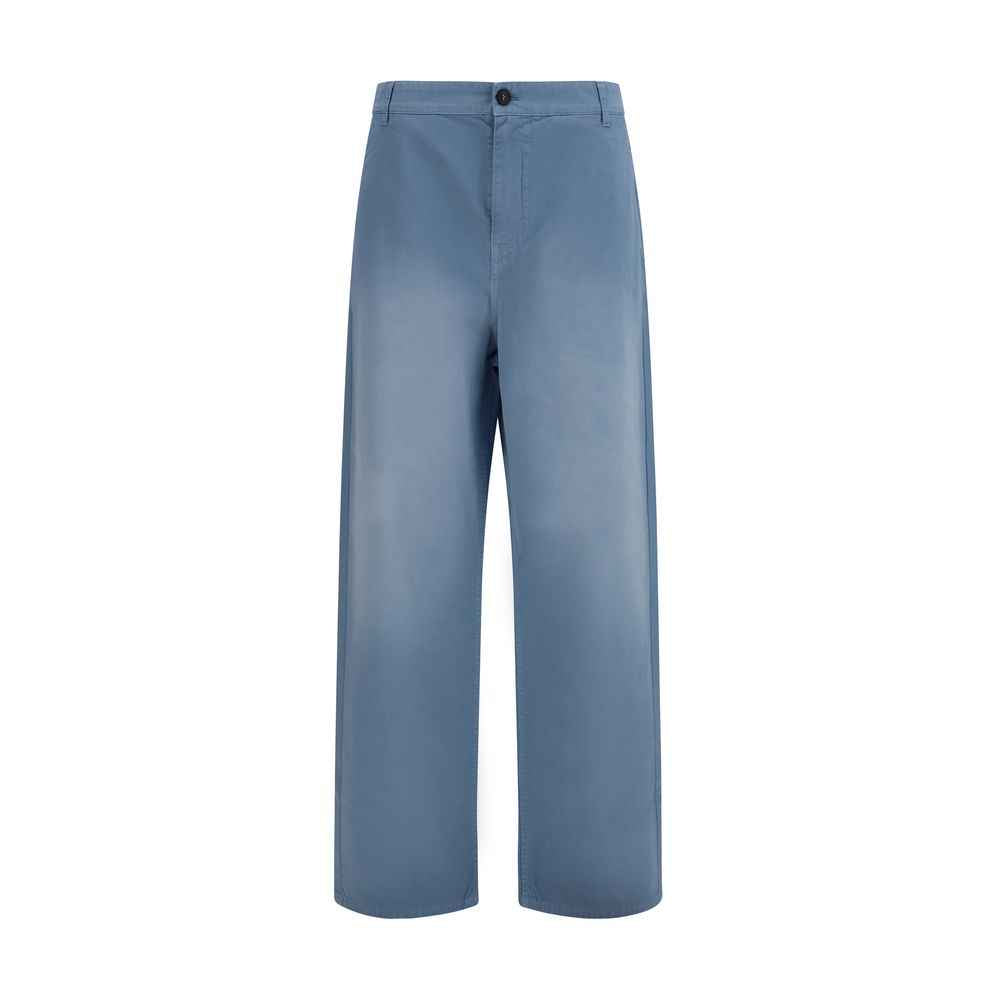 Miu Miu Blue Cotton Casual Pants