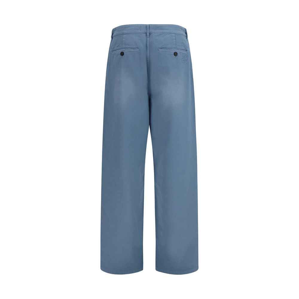 Miu Miu Blue Cotton Casual Pants