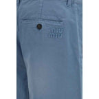 Miu Miu Blue Cotton Casual Pants