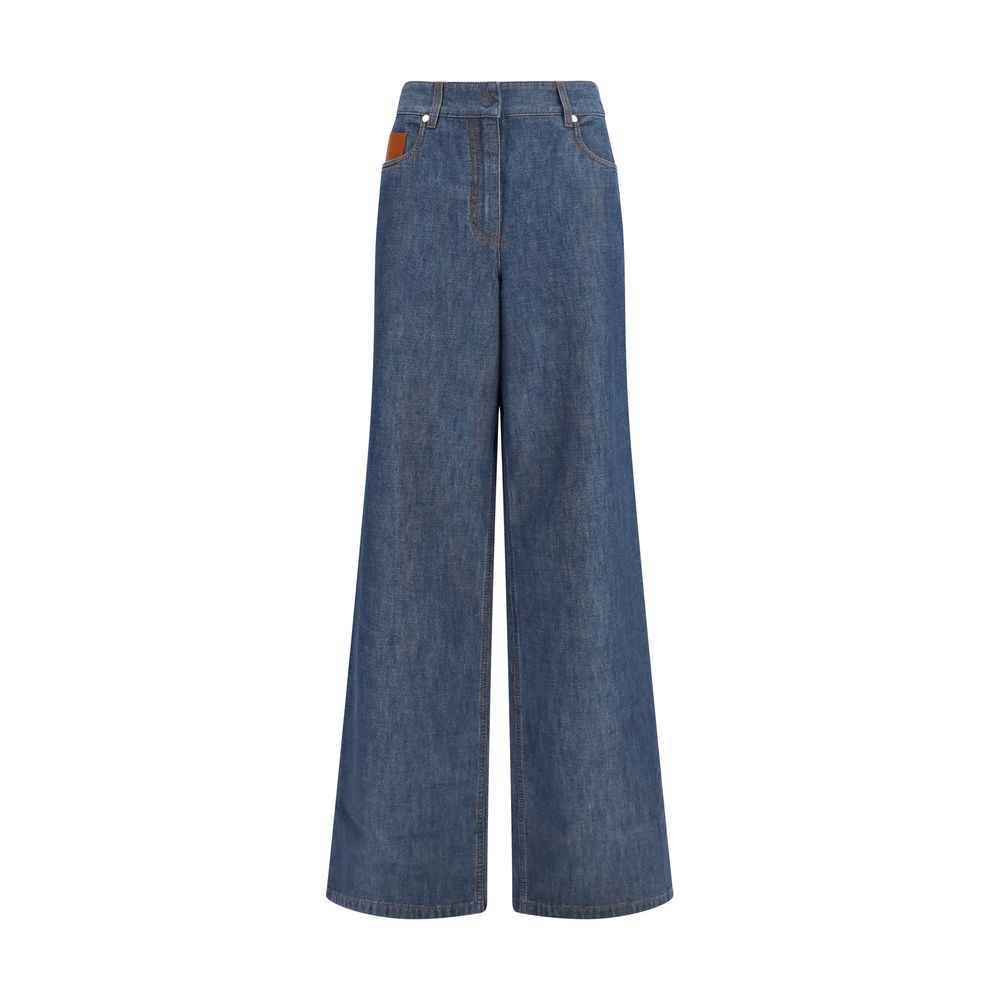 Fendi Blue Cotton Jeans Denim
