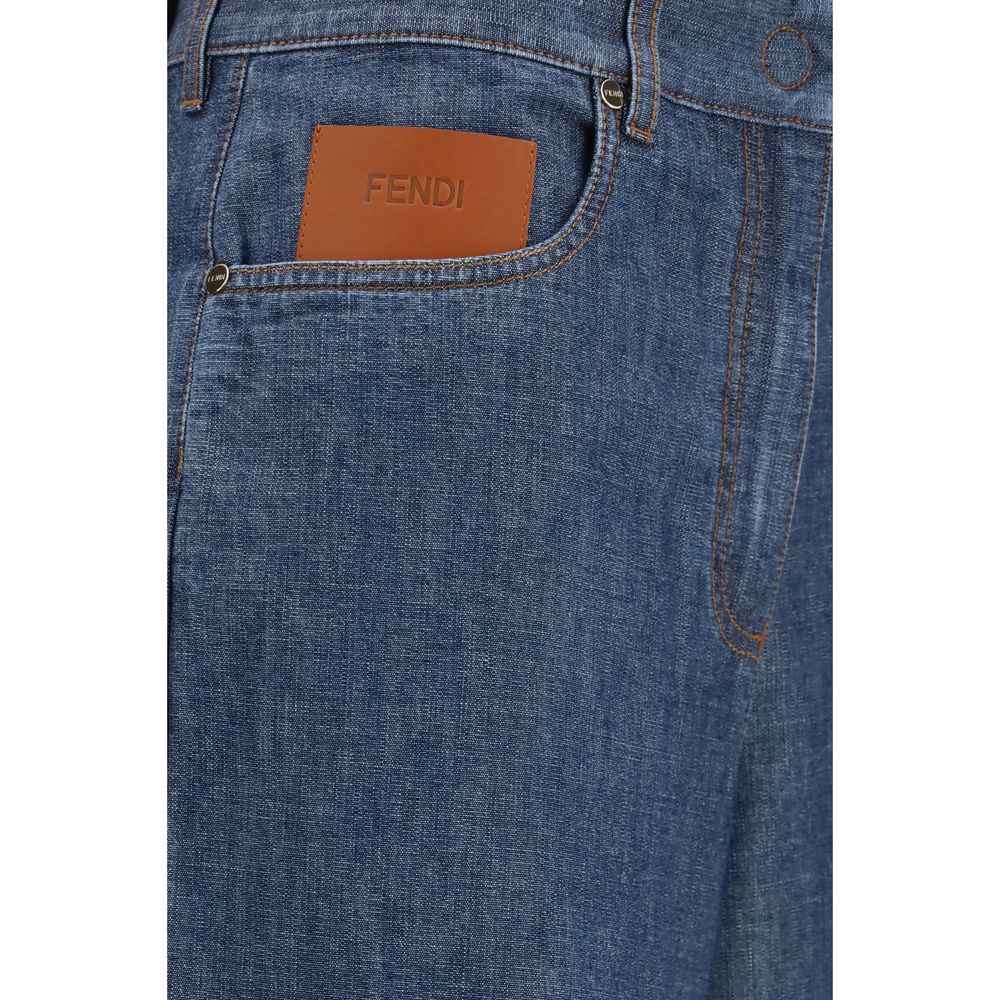 Fendi Blue Cotton Jeans Denim