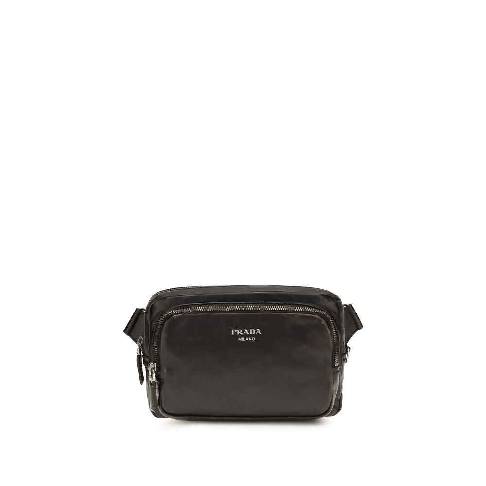 Prada Brown Calf Leather Bos Taurus Shoulder Bag