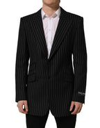 Dolce & Gabbana Black Stripes Wool Single Breasted Blazer