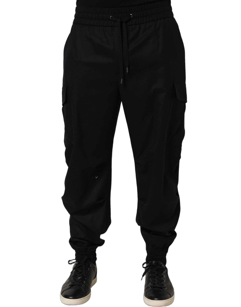 Dolce & Gabbana Black Mid Waist Cargo Jogger Sweatpants Pants