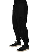Dolce & Gabbana Black Mid Waist Cargo Jogger Sweatpants Pants