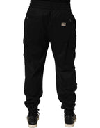 Dolce & Gabbana Black Mid Waist Cargo Jogger Sweatpants Pants
