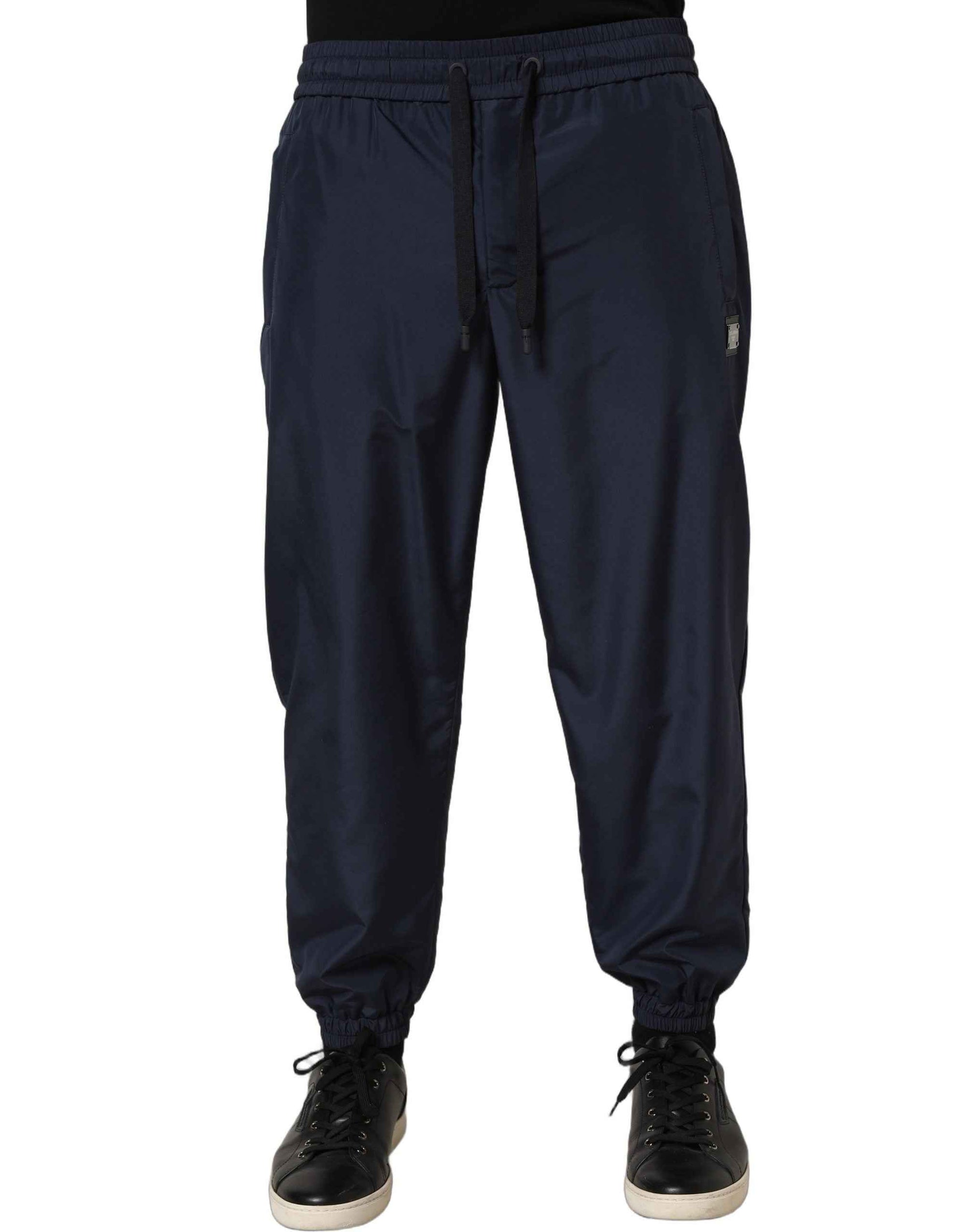 Dolce & Gabbana Dark Blue Polyester Jogger Sweatpants Pants