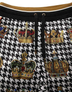 Dolce & Gabbana Multicolor Houndstooth Crown Men Sweatpants Pants