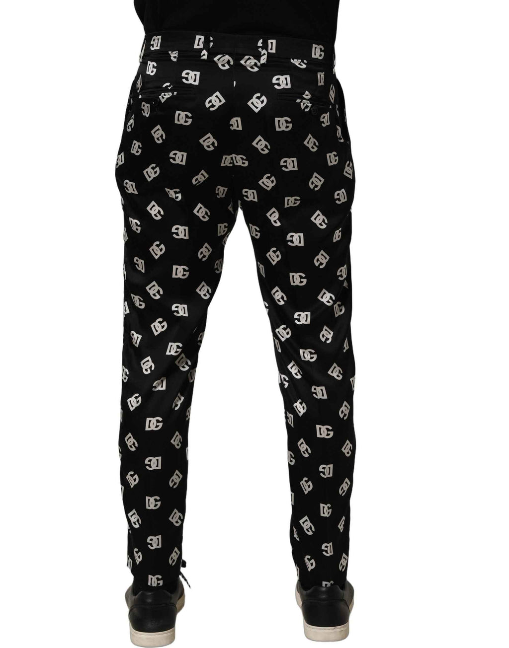 Dolce & Gabbana Black Silk Skinny Leg Dress Men Trouser Pants