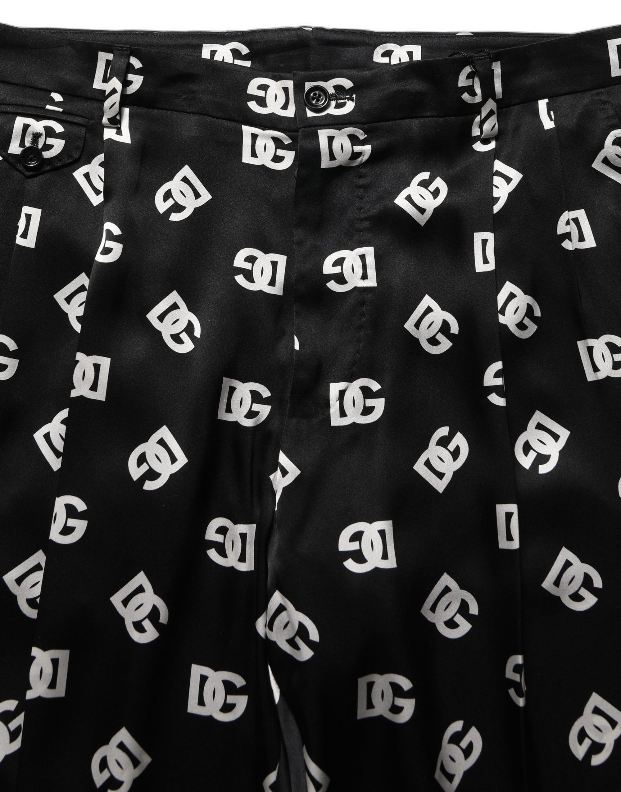 Dolce & Gabbana Black Silk Skinny Leg Dress Men Trouser Pants