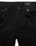 Dolce & Gabbana Black Embellished Cotton Skinny Denim Jeans