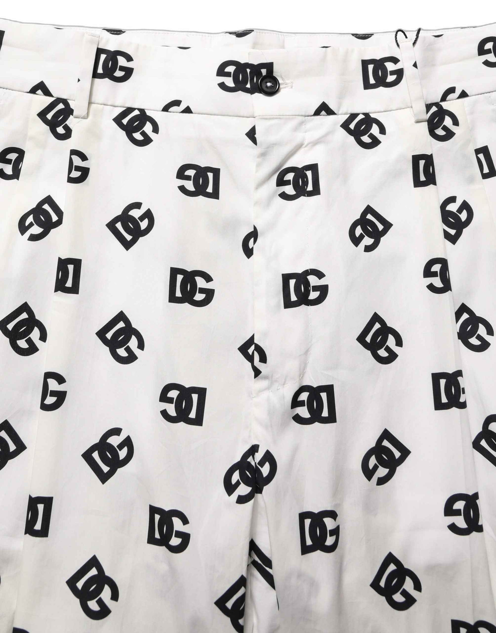 Dolce & Gabbana White Logo Skinny Leg Dress Men Trouser Pants