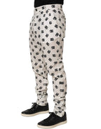 Dolce & Gabbana White Logo Skinny Leg Dress Men Trouser Pants