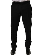 Dolce & Gabbana Black Wool Skinny Leg Dress Trouser Pants