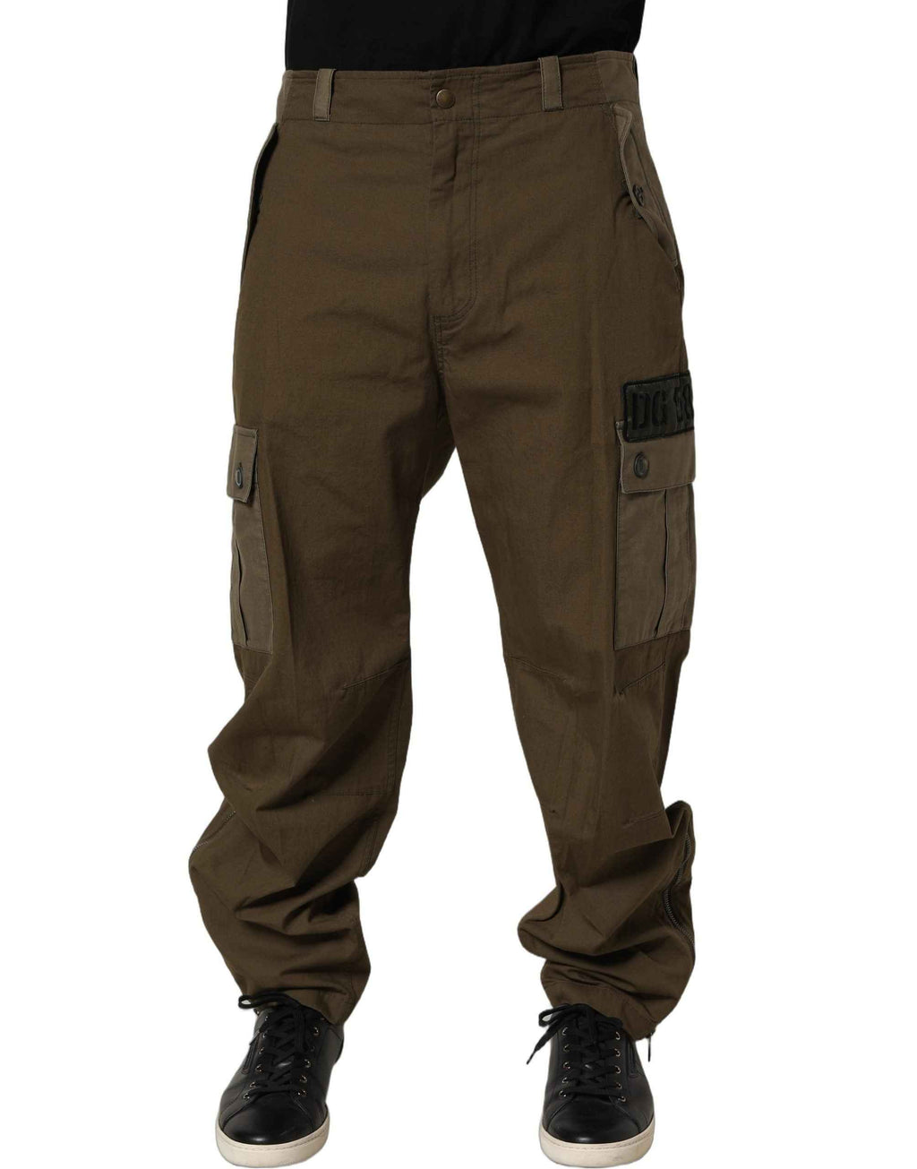 Dolce & Gabbana Brown Mid Waist Straight Cargo Trouser Pants