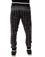 Dolce & Gabbana Black Bandana Crown Jogger Men Trouser Pants