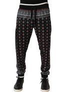 Dolce & Gabbana Black Bandana Crown Jogger Men Trouser Pants