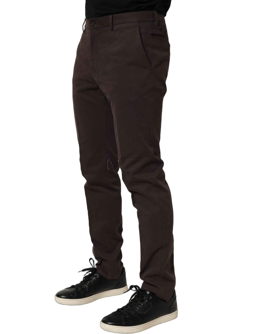 Dolce & Gabbana Brown Cotton Skinny Leg Dress Trouser Pants