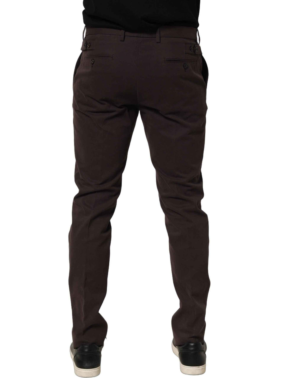 Dolce & Gabbana Brown Cotton Skinny Leg Dress Trouser Pants