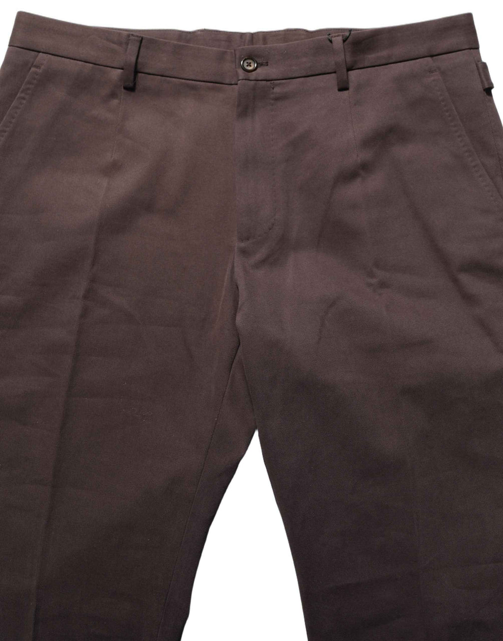 Dolce & Gabbana Brown Cotton Skinny Leg Dress Trouser Pants