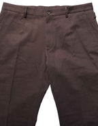 Dolce & Gabbana Brown Cotton Skinny Leg Dress Trouser Pants
