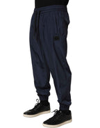 Dolce & Gabbana Dark Blue Polyester Jogger Sweatpants Pants