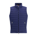 Brunello Cucinelli Blue Polyester Sleeveless Jacket