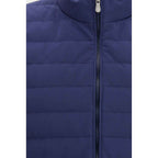 Brunello Cucinelli Blue Polyester Sleeveless Jacket