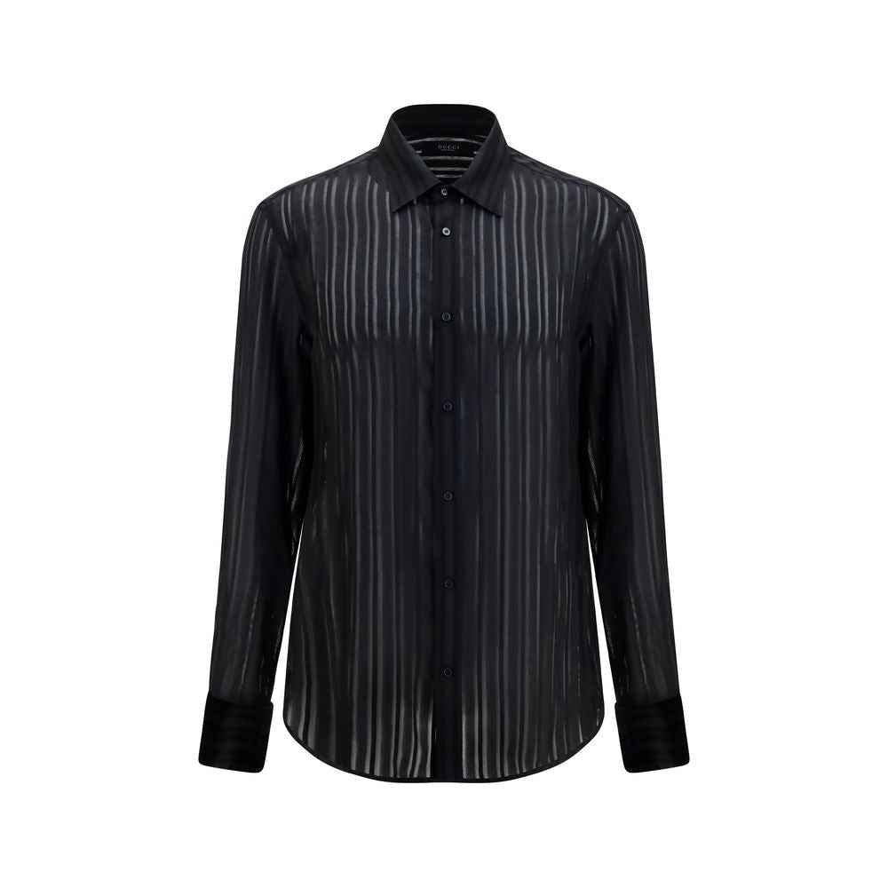 Gucci Black Silk Dress Shirt