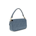 Fendi Blue Raffia Shoulder Bag