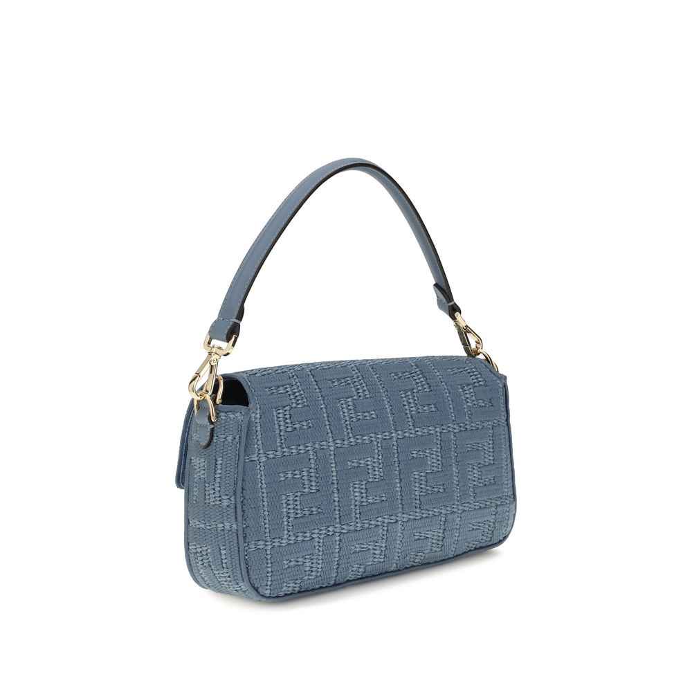 Fendi Blue Raffia Shoulder Bag