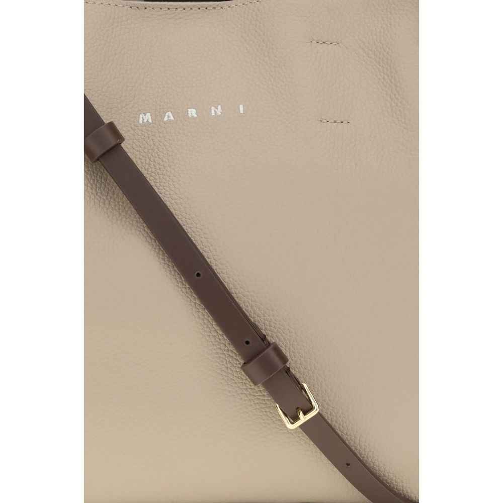 Marni Beige Calf Leather Bos Taurus Shoulder Bag