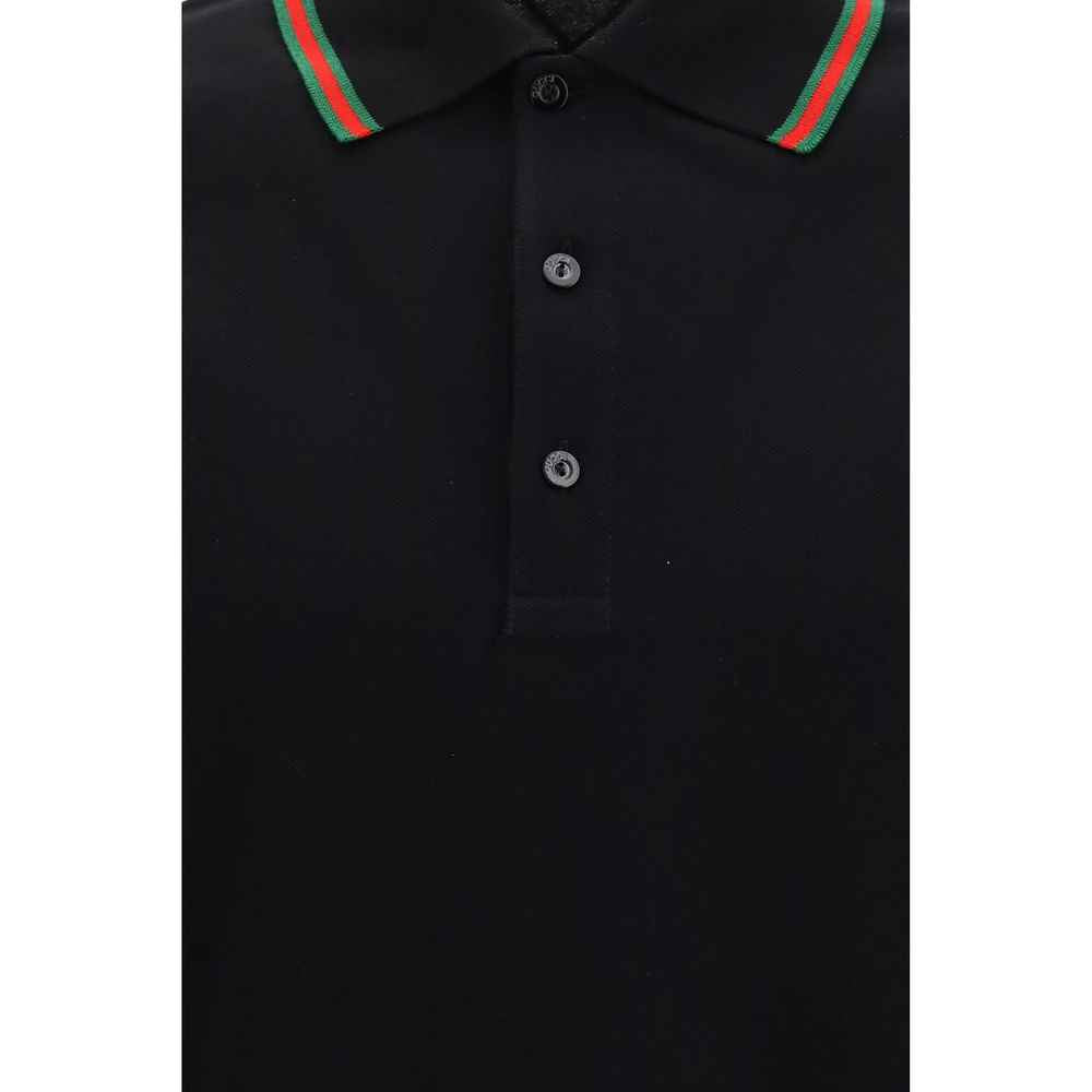 Gucci Black Cotton Polo Shirt