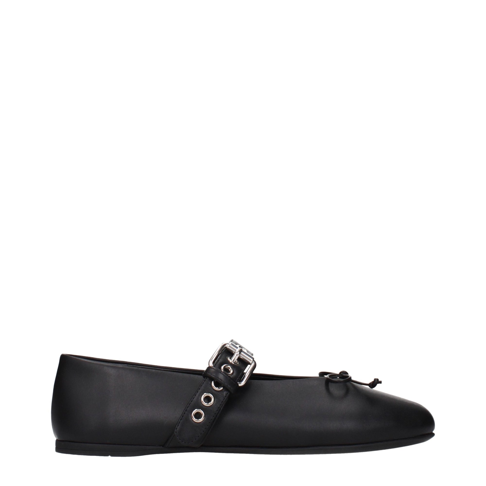 Miu Miu Black Leather Ballet Flats