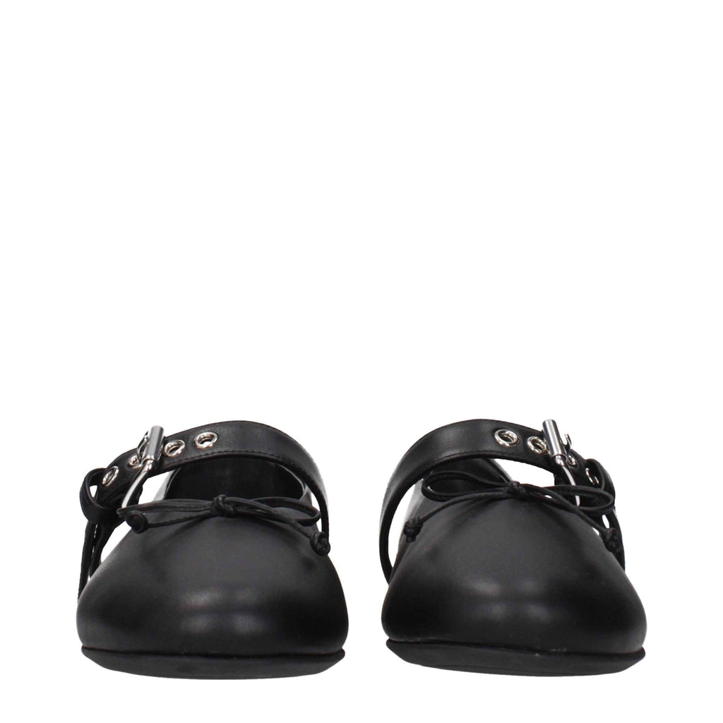 Miu Miu Black Leather Ballet Flats