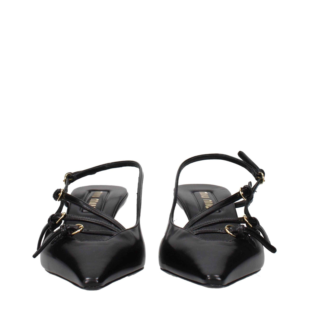 Miu Miu Black Leather High Heel Pumps