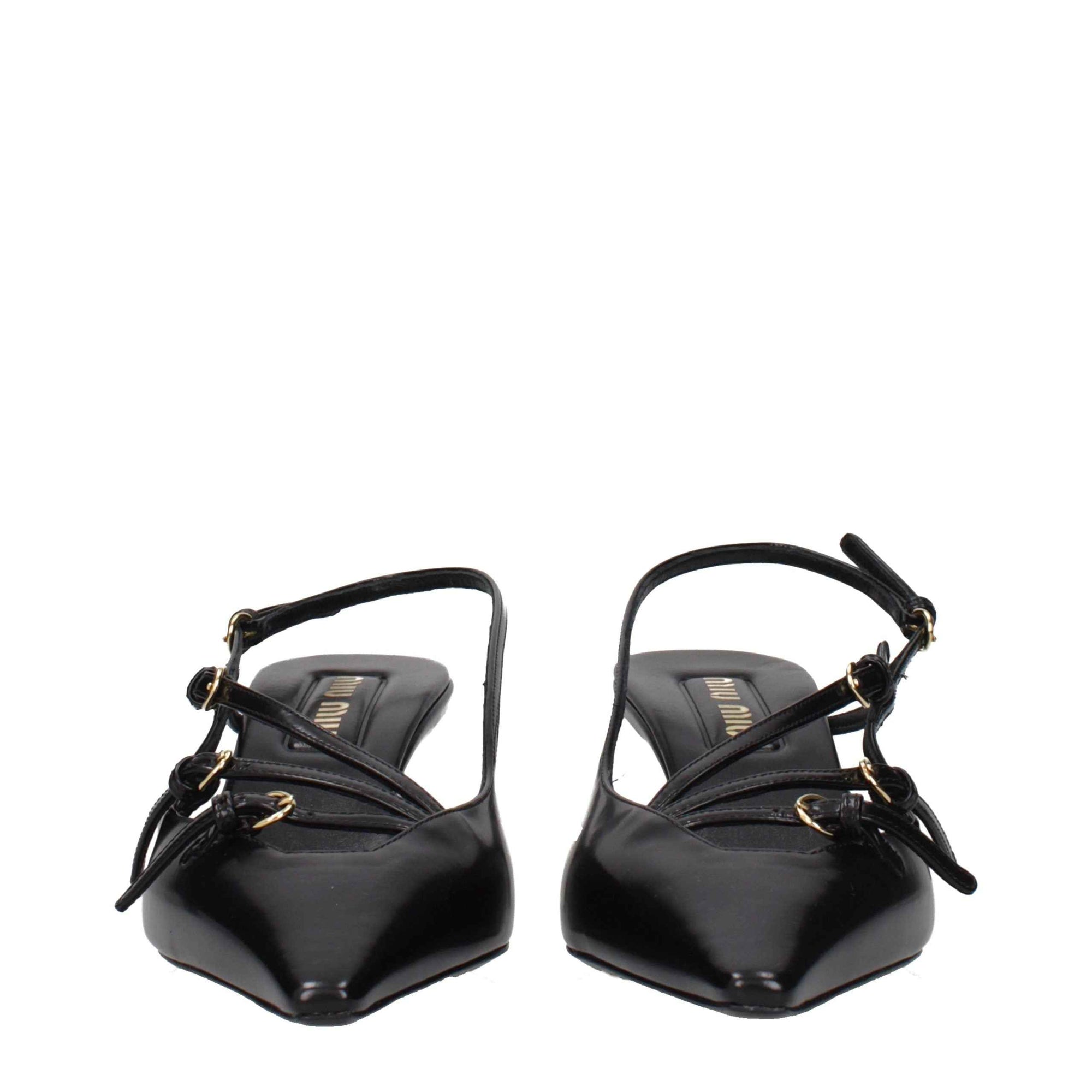 Miu Miu Black Leather High Heel Pumps