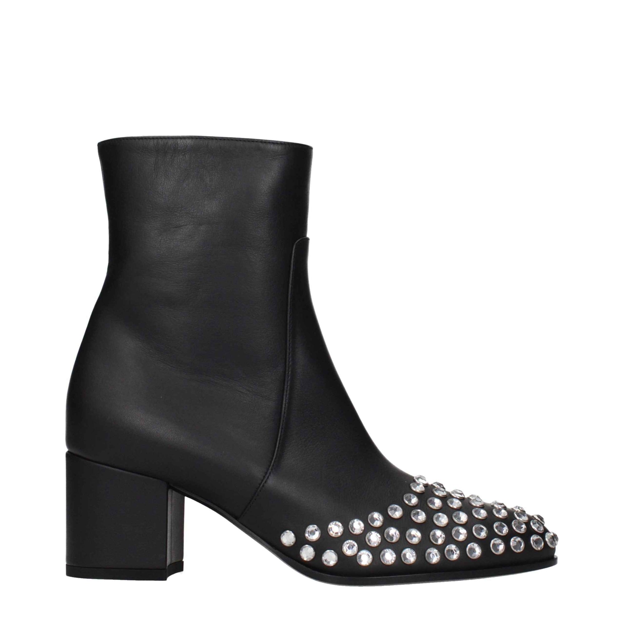 Alaïa Black Leather Ankle Boots